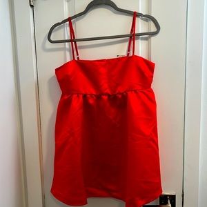 NWT Red dress adjustable straps & pockets with attached short size medium